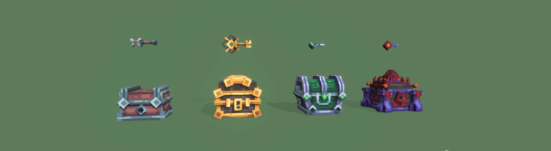 Crates Pack – 4x Crates & Keys Model