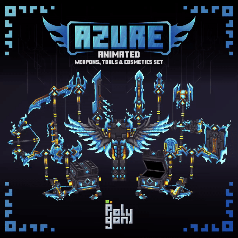 Azure Animated Weapons & Tools Set Model