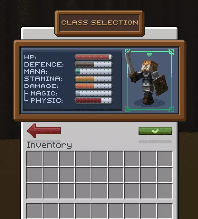 Class Selection GUI Model