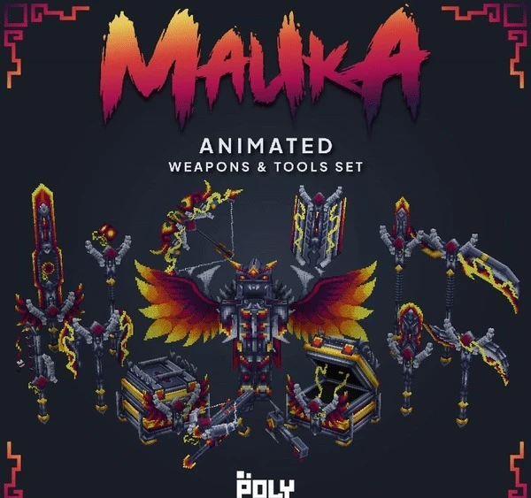 Malika Animated Weapons And Tools Set Model