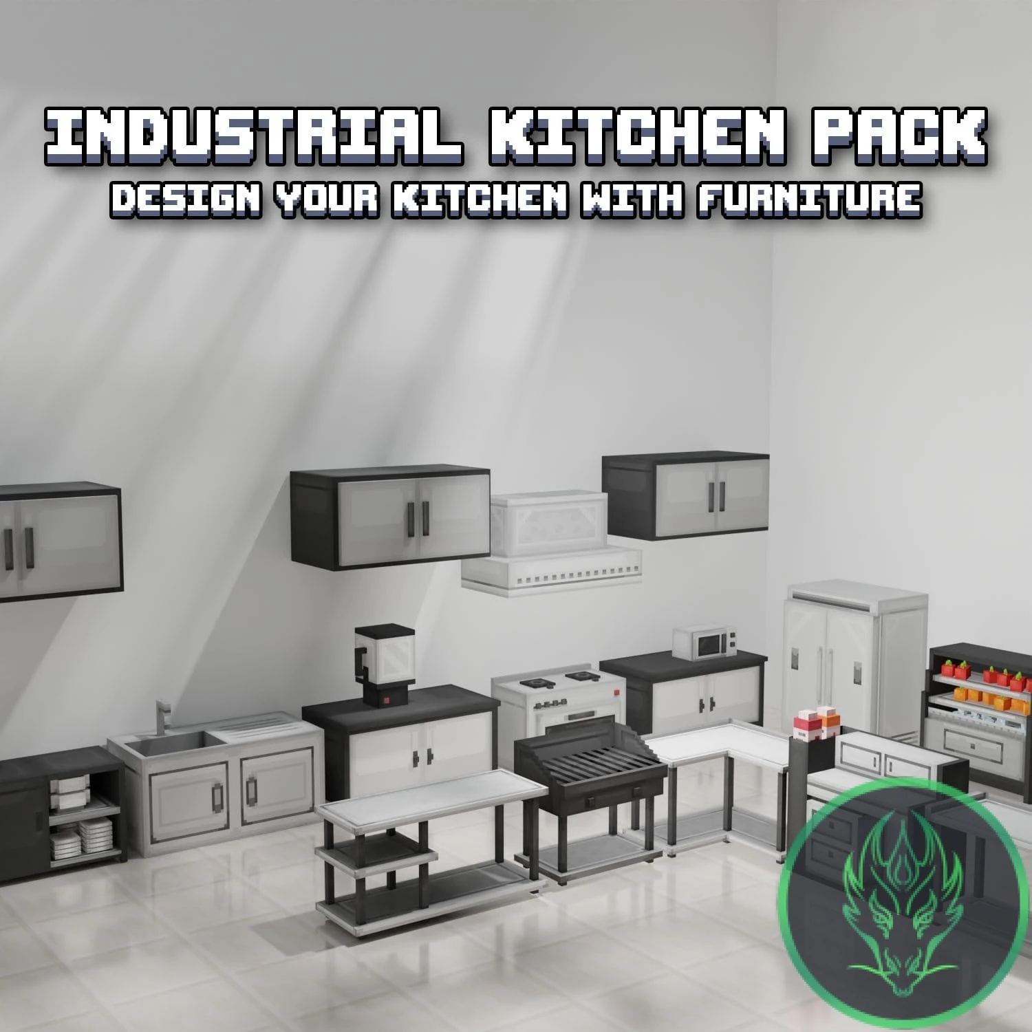 Modern Industrial Kitchen Furniture Pack Model