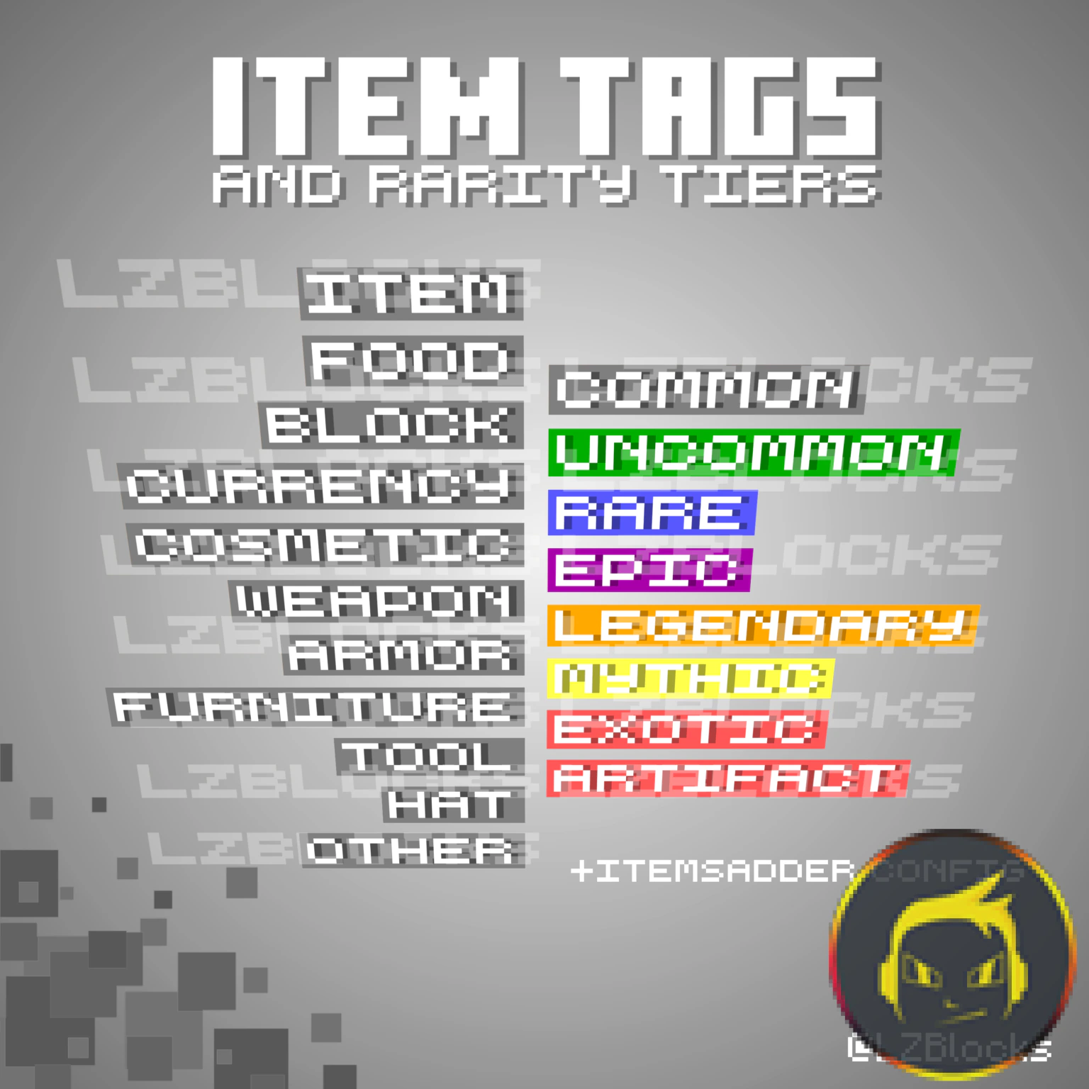 Item Tags And Rarity Tiers Model