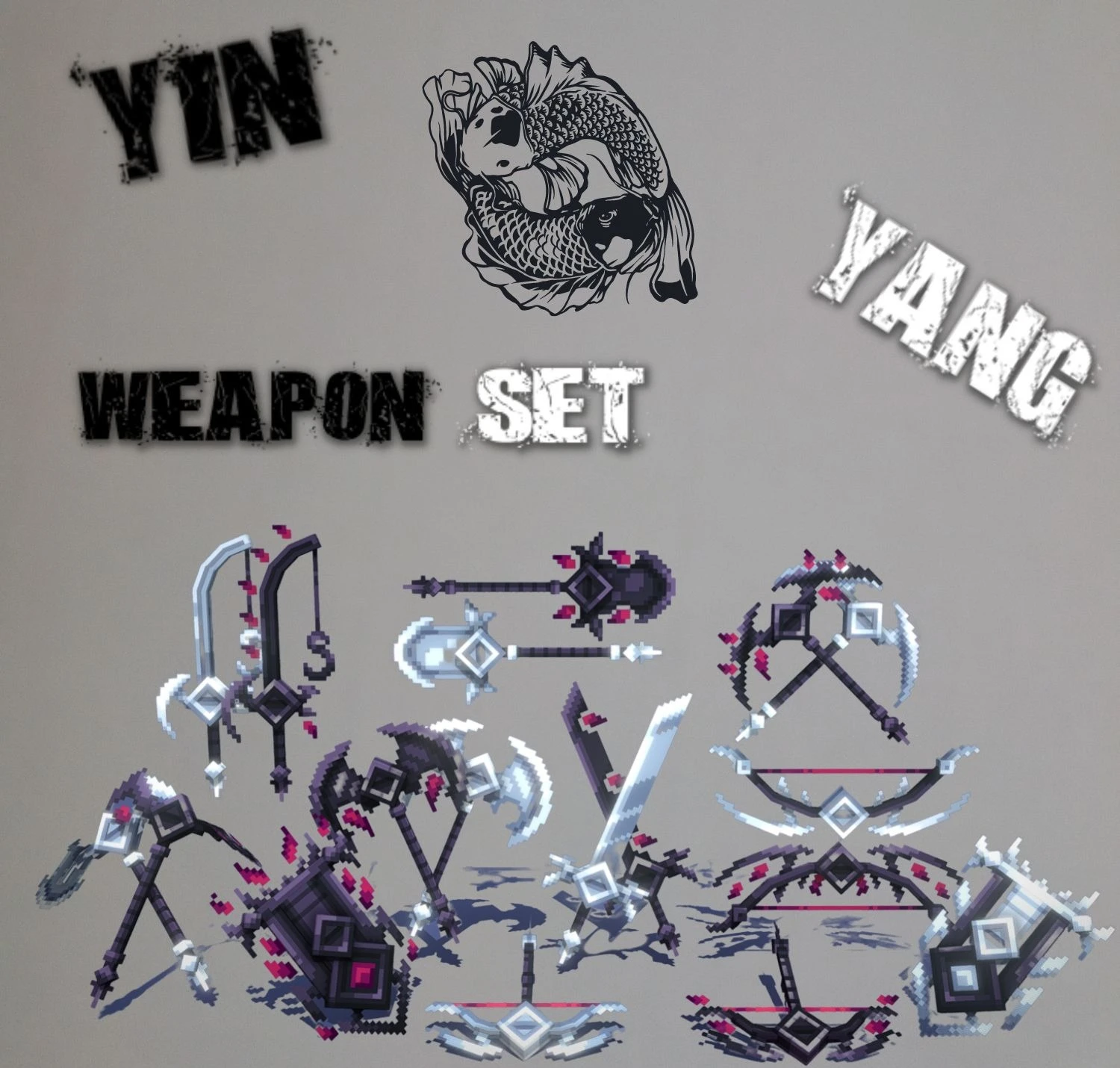 Yin Yang Animated Weapon Pack Model