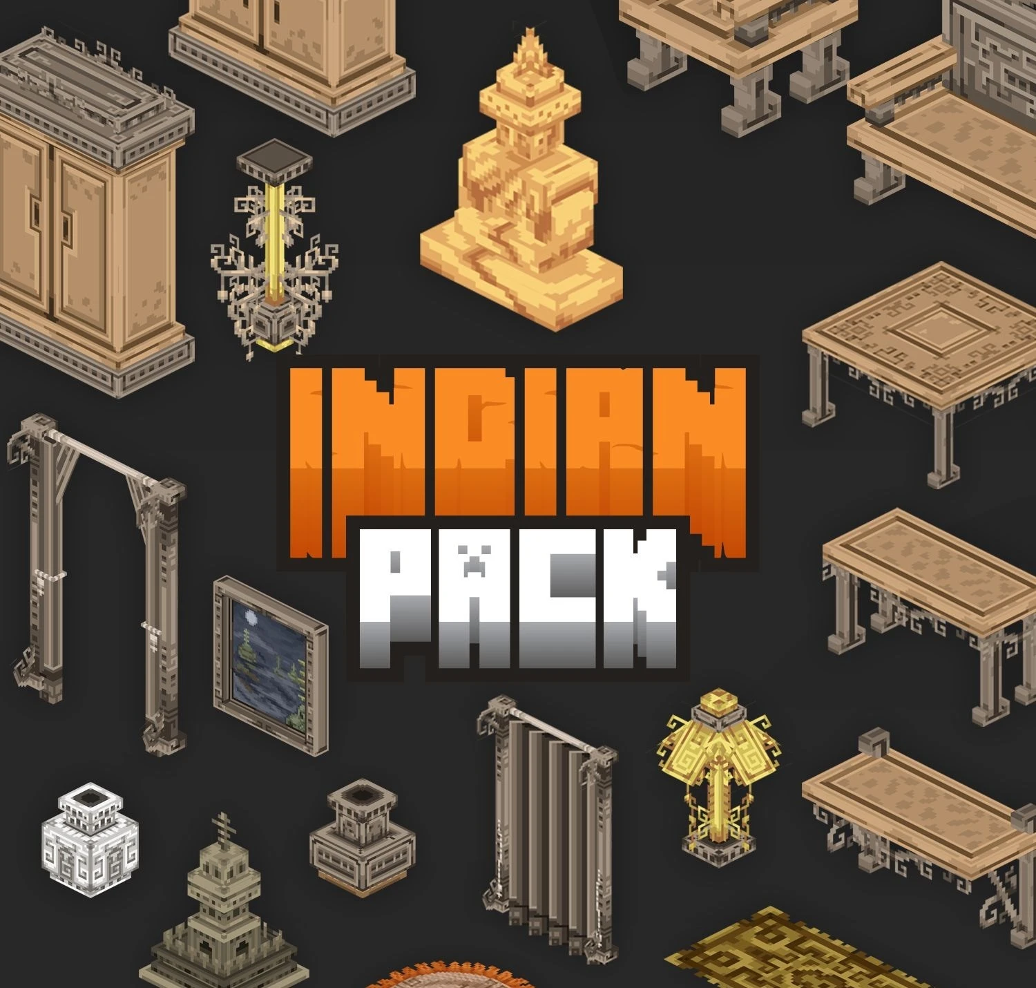 Indian Decorative Furniture Pack Model