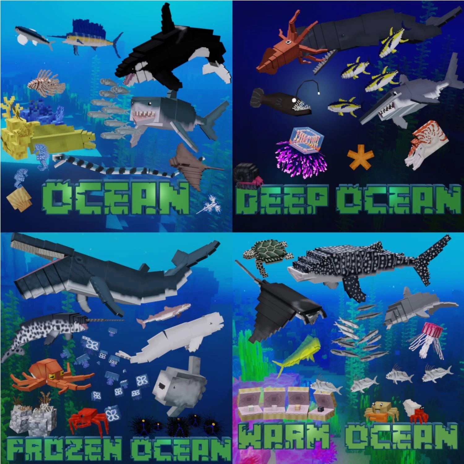 Full Sea Animals Bundle Model – Adds 42 Ocean Creatures to Aquatic Biomes