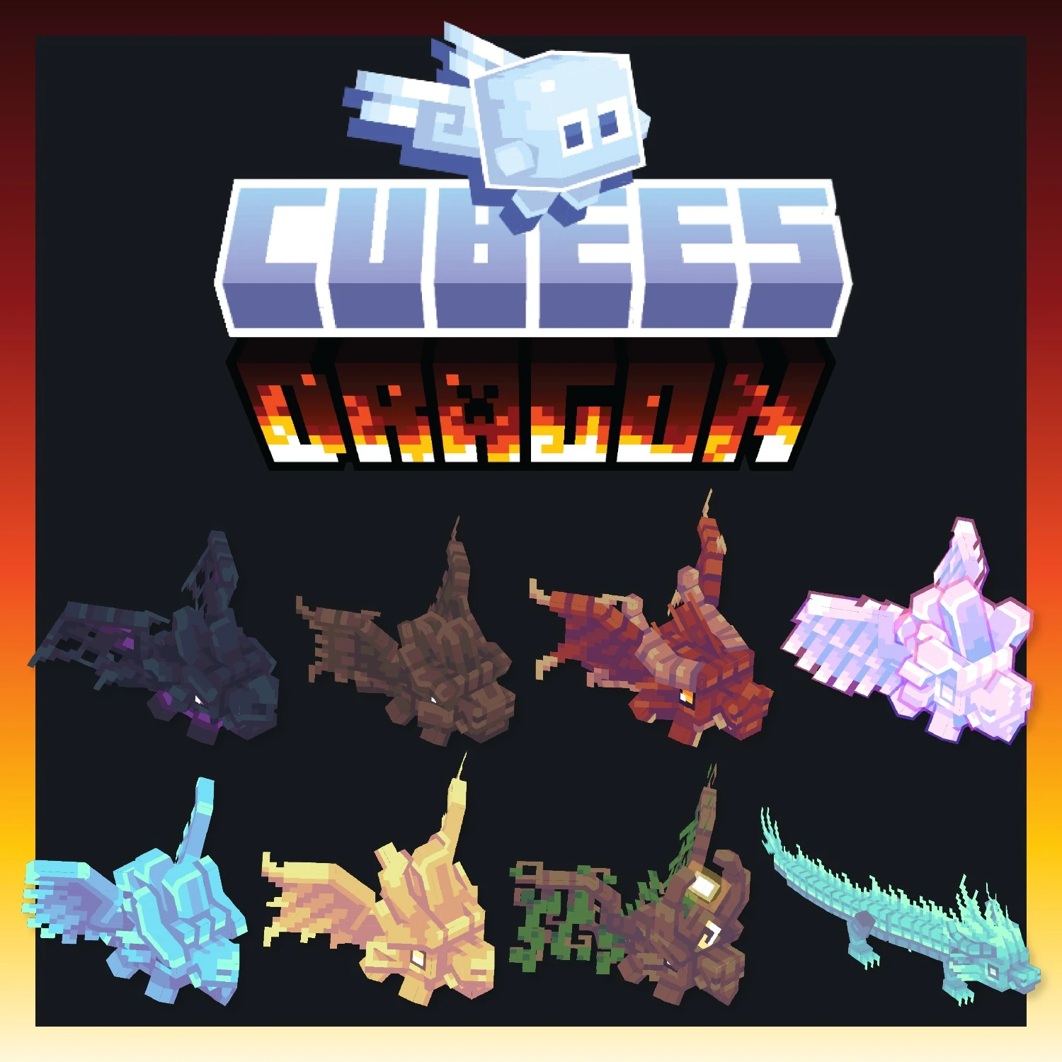 Cubees Dragon Pack Model – Unleashes Eight Mythical Elemental Dragon Pets