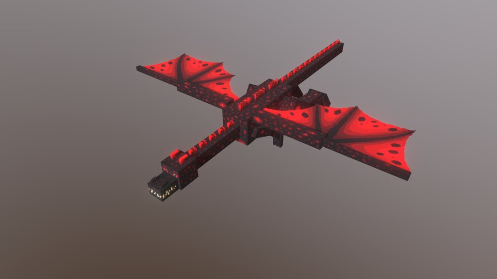 Red realistic dragon Minecraft