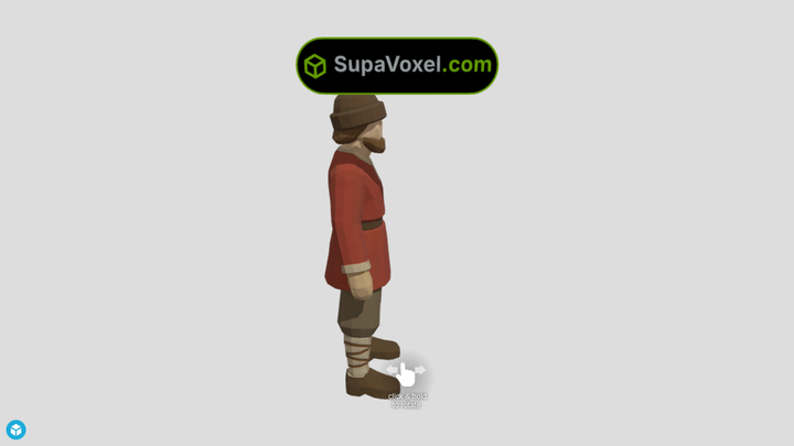 Lowpoly Medieval Peasant Trellis 3D vs SupaVoxel