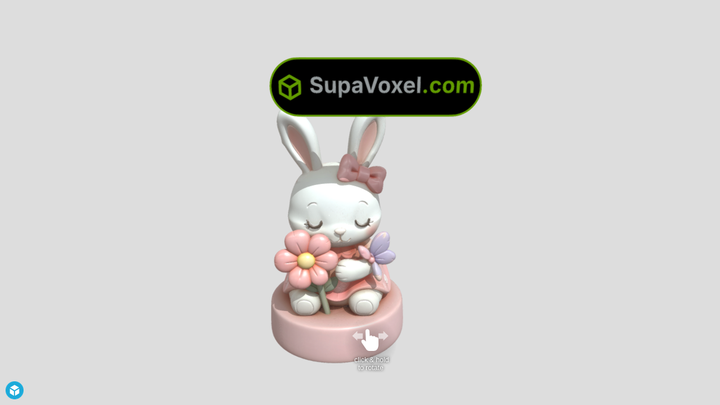 Flower Bunny Figurine - Tripo AI vs SupaVoxel