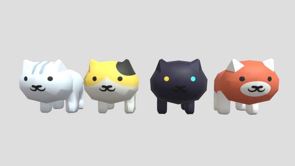 Four Neko Atsume Cats