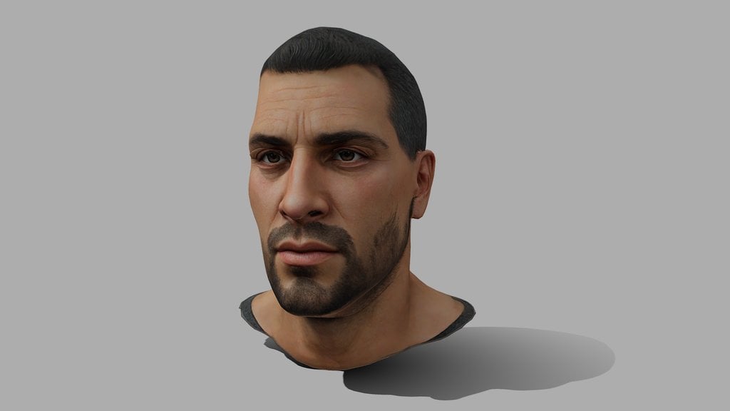 Young Adult/Middle Aged Male - Head [MESHY]