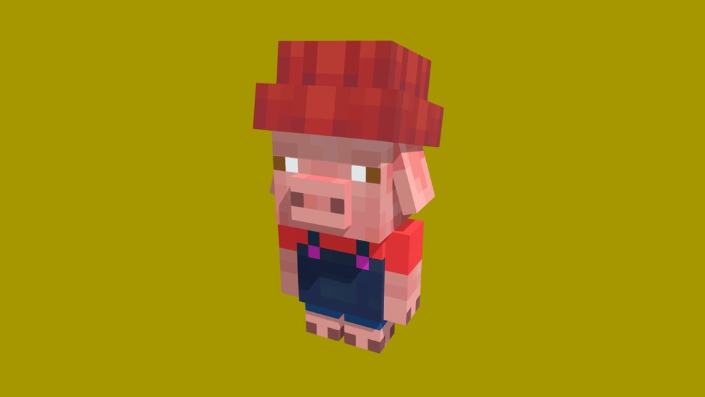 {Minecraft} Piglet with Hat