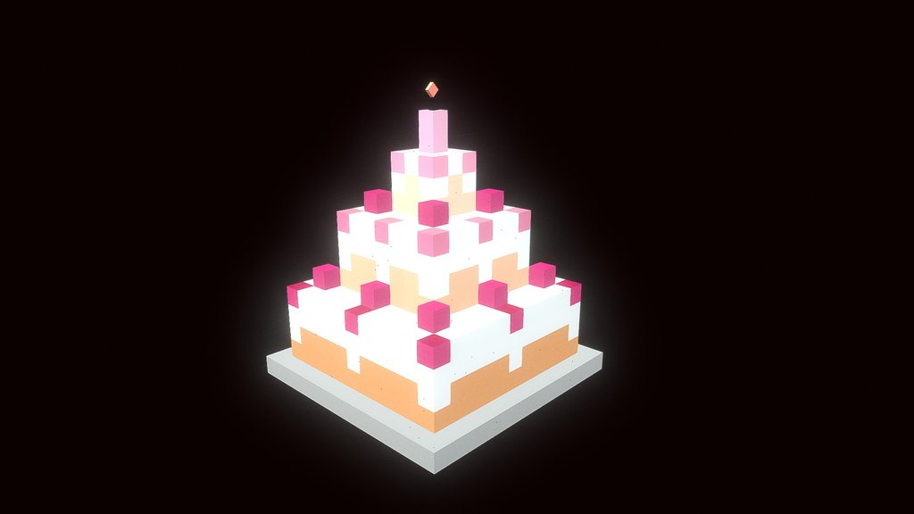 3-tiered Minecraft cake