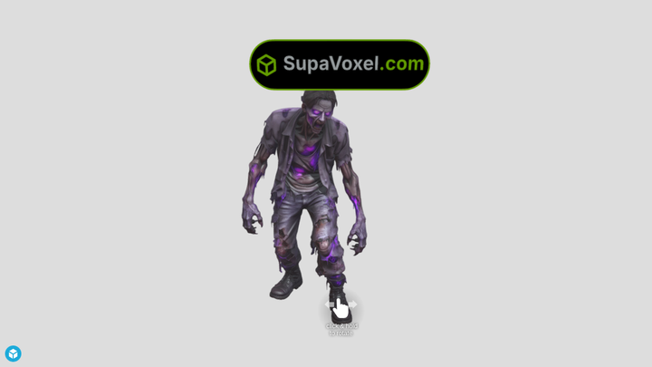 Glowing Purple Zombie - MeshyAI vs SupaVoxel