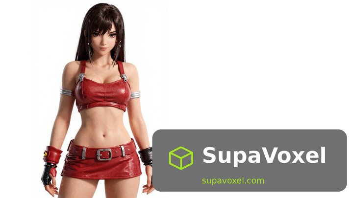 Anime Girl in Red Top - PNG to STL - SupaVoxel
