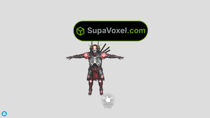 Skeleton Samurai Warlord - 2D to 3D - SupaVoxel