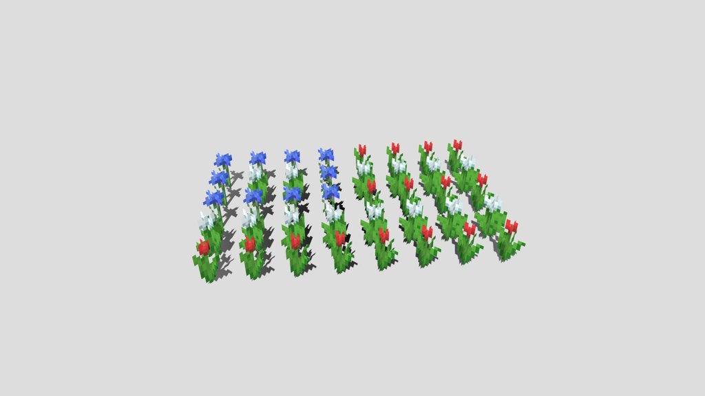Minecraft American Flag of Flowers