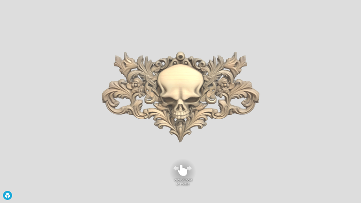 Baroque Skull Ornament - Hunyuan vs SupaVoxel