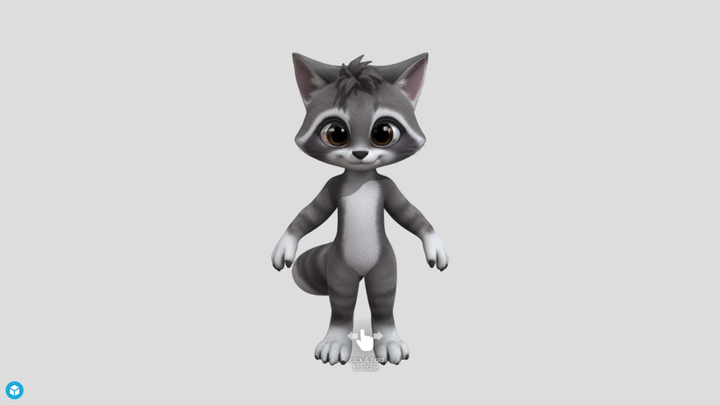 Cute Standing Raccoon Tripo Studio vs SupaVoxel