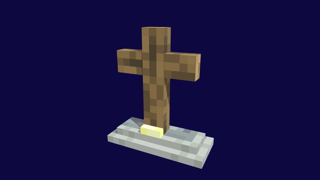 {Minecraft} Wooden Cross Gravestone