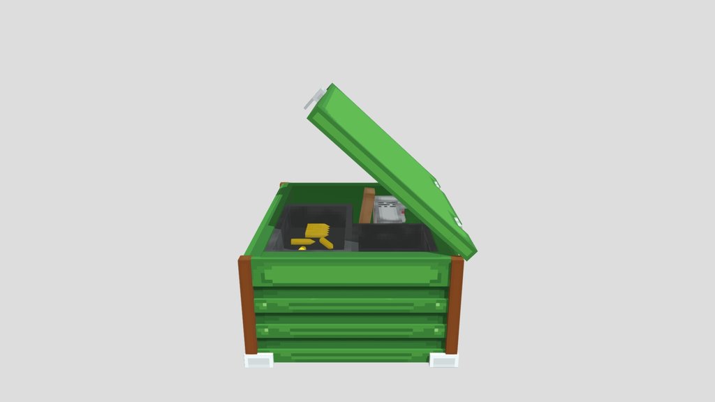 low poly military chest