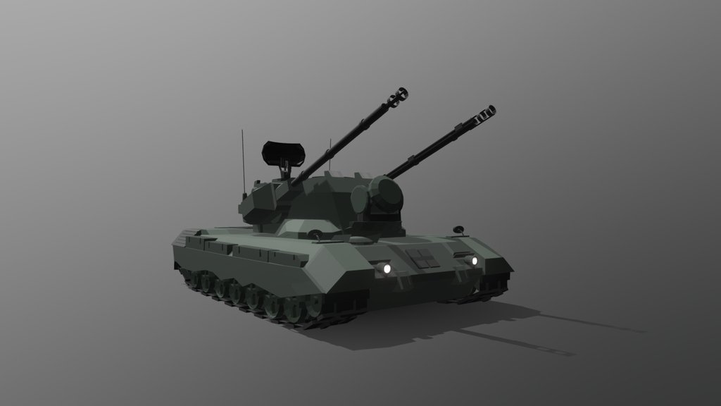 Low poly Flakpanzer gepard