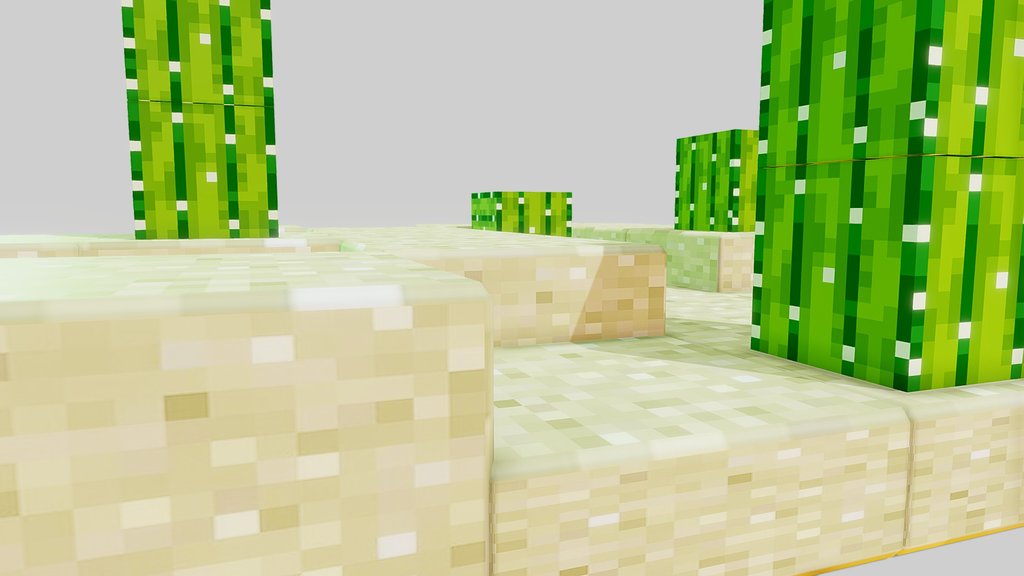 Minecraft Scene: Desert Cactus Field