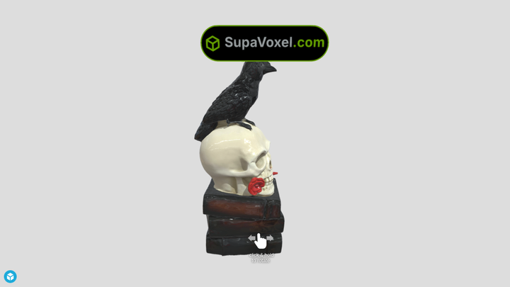 Raven On Skull Hitem3D vs Meshy AI vs SupaVoxel