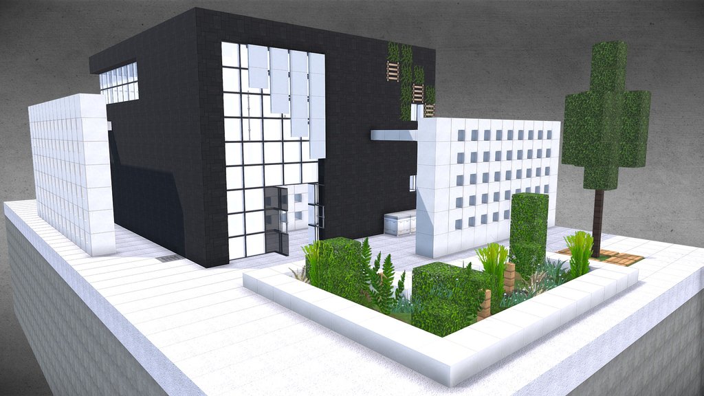 Black Cube Minecraft Modern House