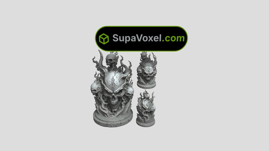 Flaming Skull Sculpture - Meshy 6 vs SupaVoxel