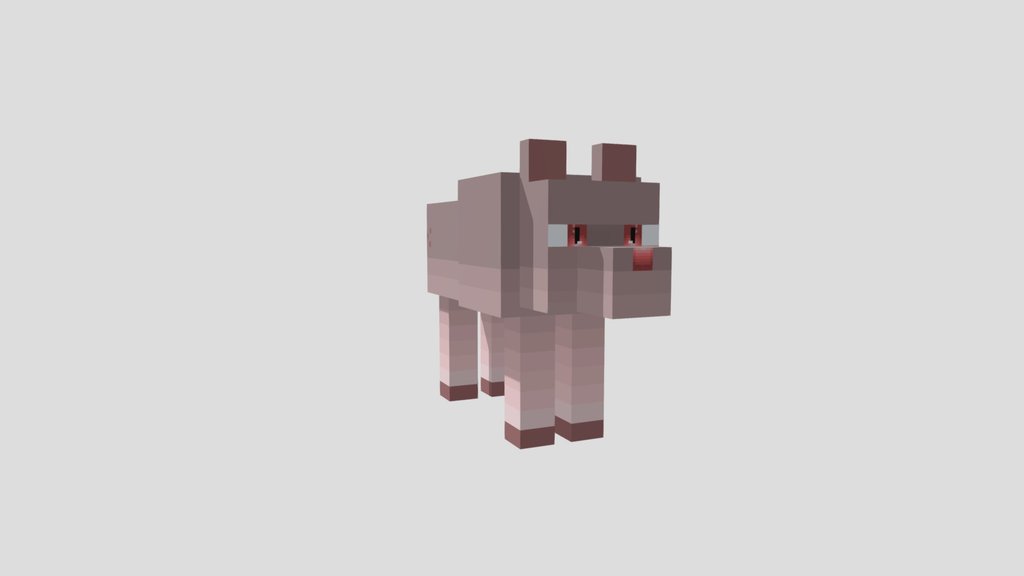 Rudolph the red nosed wolf/dog - minecraft wolf