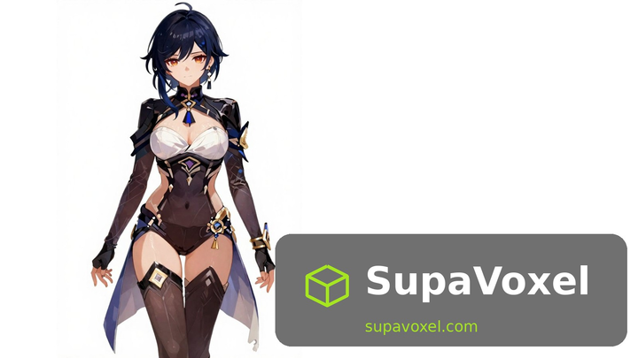 Teal-Haired Anime Spy - Image to 3D - SupaVoxel