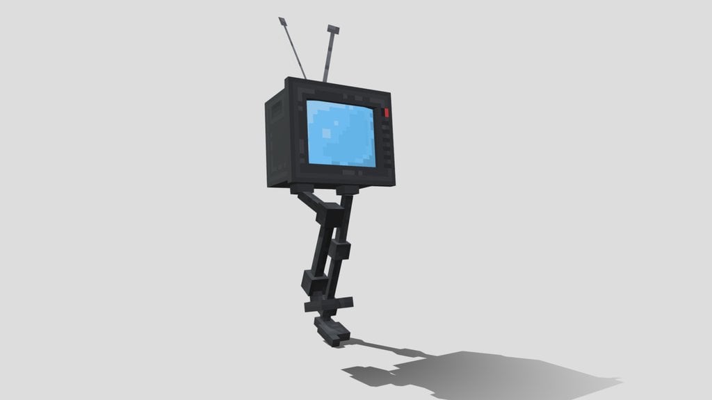 Retro TV Robot - Animation Ready Blockbench File