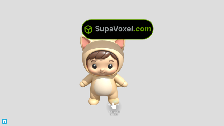 Kitty Suit Toddler - 3D AI Studio vs SupaVoxel