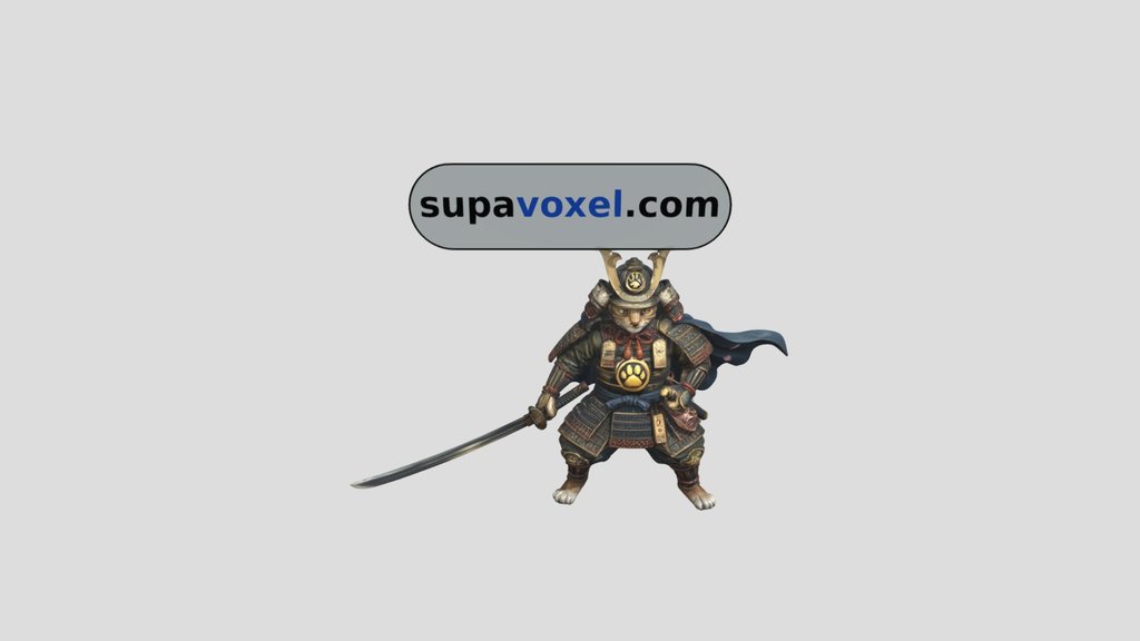 Samurai Cat - Tripo 3D vs Meshy - SupaVoxel