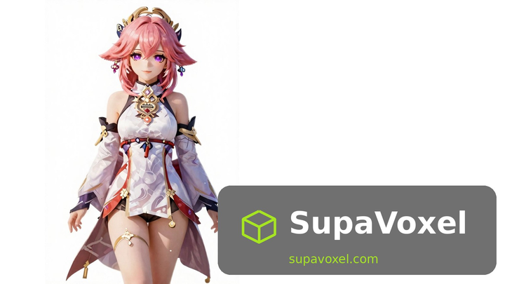 Anime Shrine Maiden - Image to STL - SupaVoxel
