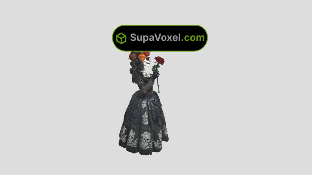 Catrina Skeleton Bride Figure Meshi vs SupaVoxel