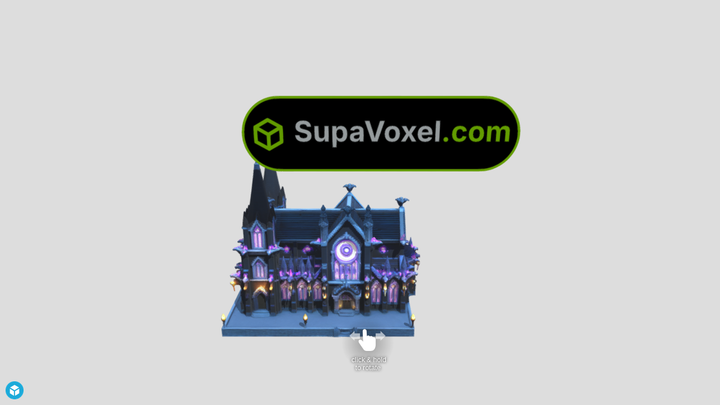 Gothic Night Cathedral - 2D to 3D - SupaVoxel