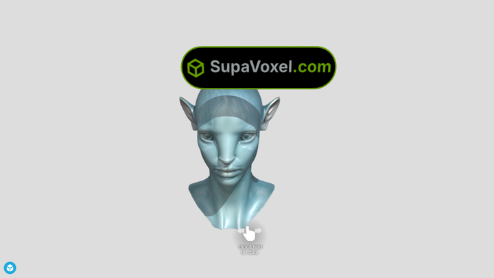 Blue Alien Head Bust - Tripo Studio vs SupaVoxel