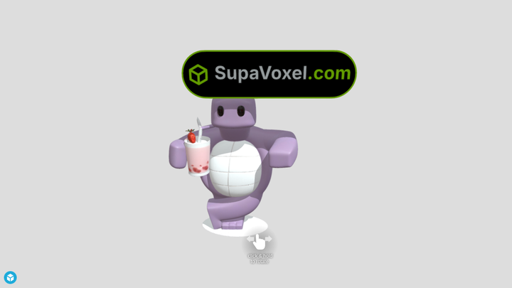 Purple Turtle Mascot with - Tripo vs SupaVoxel