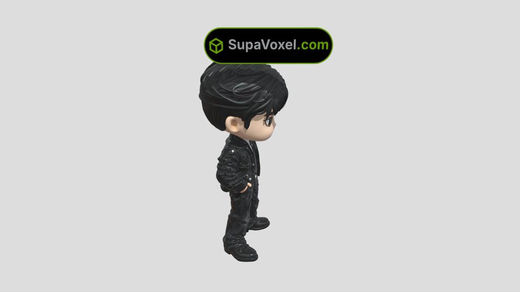 Chibi Man in Leather Jacket Trellis vs SupaVoxel