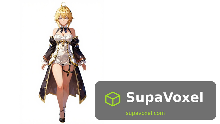 Anime Noble Lady - PNG to STL - SupaVoxel