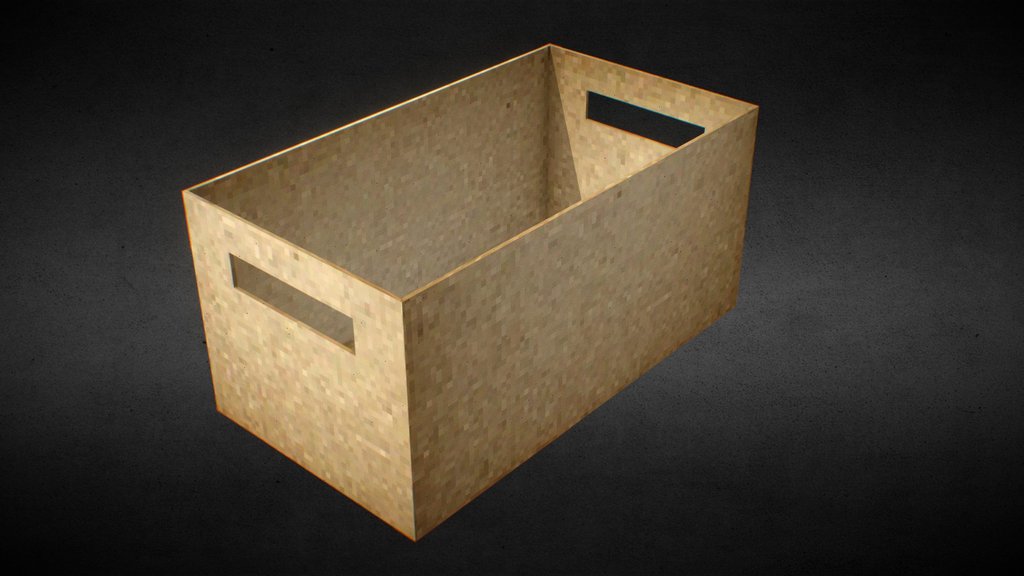 PSX Low-Poly Wooden Bin