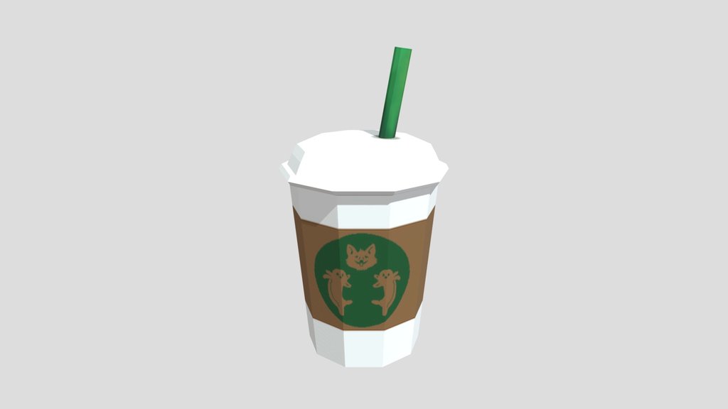 Paper coffee cup with straw