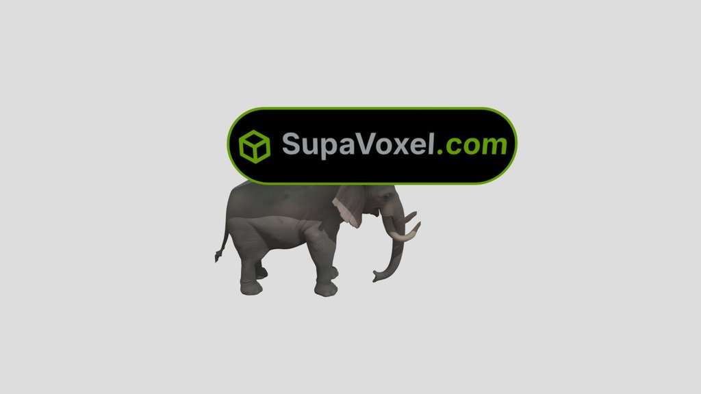 African Elephant - Hi3D vs Meshy AI vs SupaVoxel