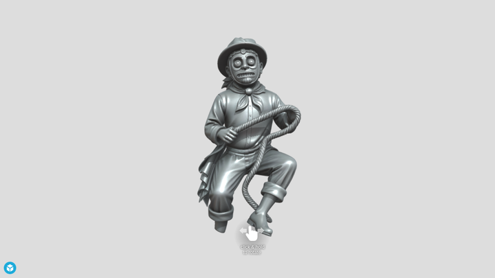 Skeleton Cowboy Sculpt Tripo AI 3D vs SupaVoxel