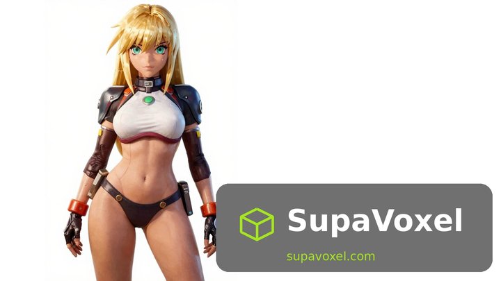 Sci-Fi Bounty Hunter Girl - PNG to STL SupaVoxel