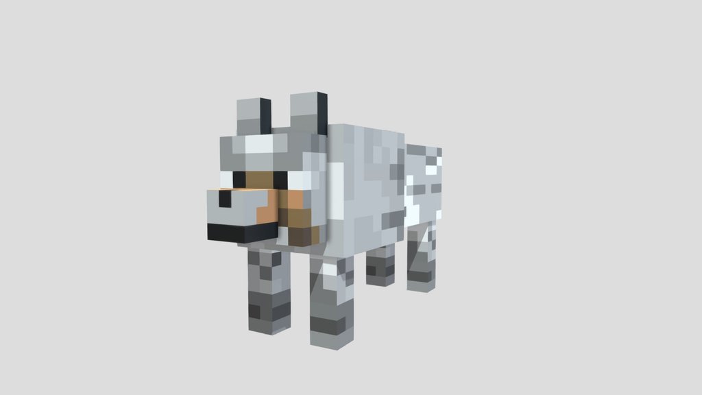 High Poly Minecraft Wolf