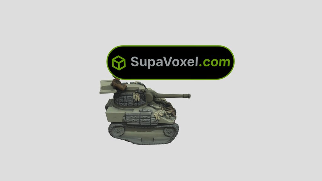 WWII Tank Miniature - Meshy 3D vs SupaVoxel