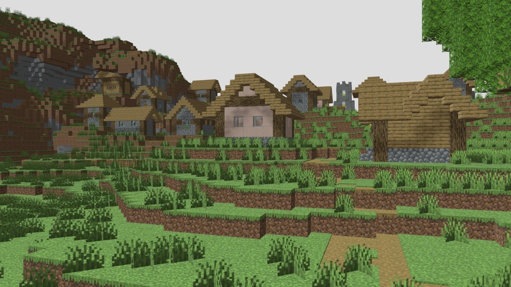 Minecraft 3D Map Big Village (obj + PNG texture)